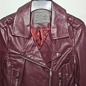 CI SONO ▪︎ MAROON FAUX LEATHER JACKET ▪︎ SIZE M